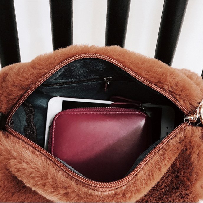 Túi đeo chéo Noel lông thú mềm mại cực xinh, 2 lớp lông ấm TXH127 | BigBuy360 - bigbuy360.vn