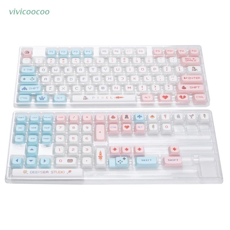 Bộ Phím Rời 125 Phím PBT In Họa Tiết Pixel War Độc Đáo DIY