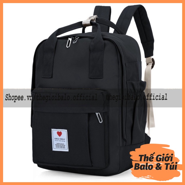 Balo cặp ulzzang basic nữ thời trang đi học đi chơi du lịch giá rẻ đựng vừa laptop canvas KOREAN| thegioibalo