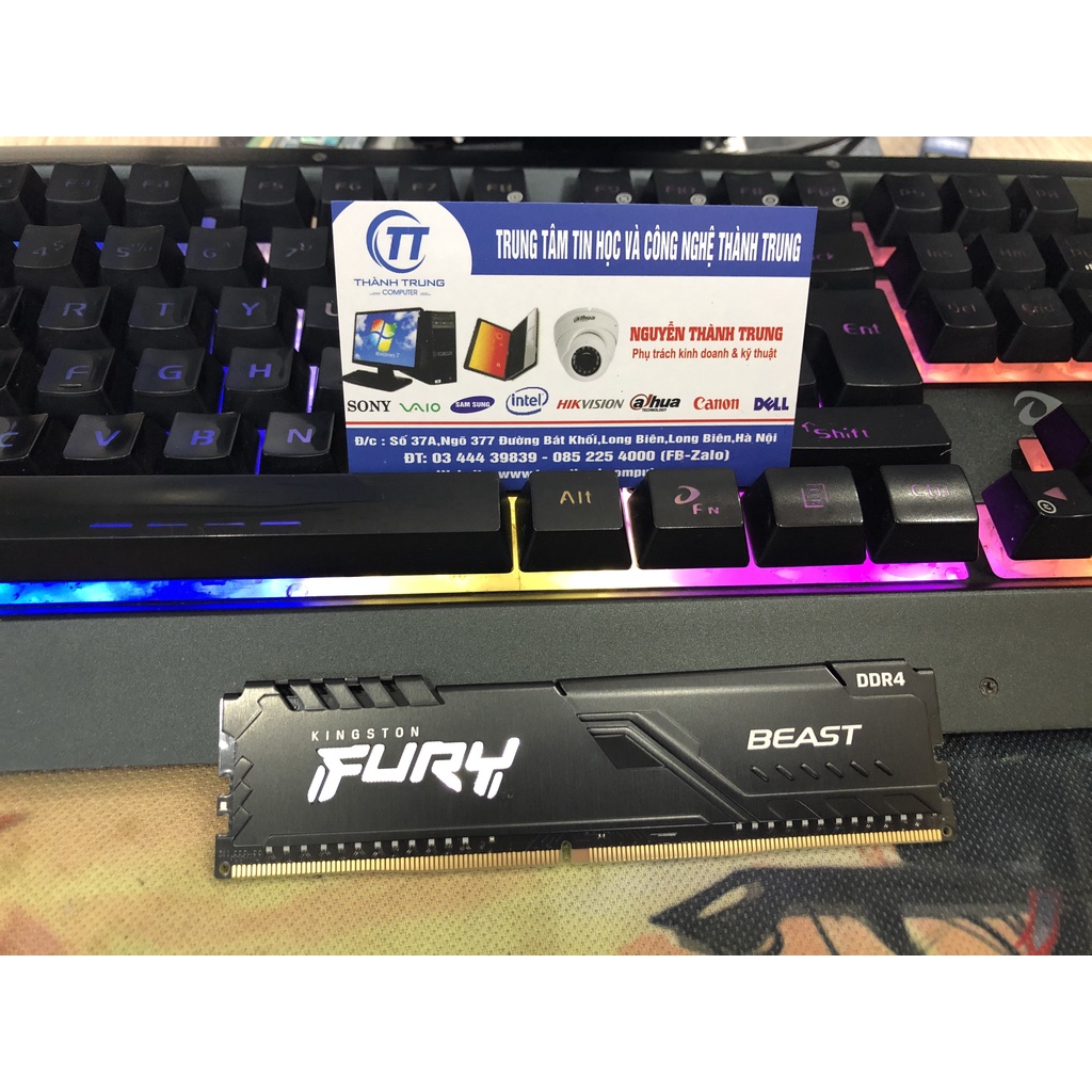 RAM Desktop Kingston HyperX Fury Black (HX426C16FB3/8) 8GB (1x8GB) DDR4 2666Mhz - Chính hãng Vĩnh Xuân