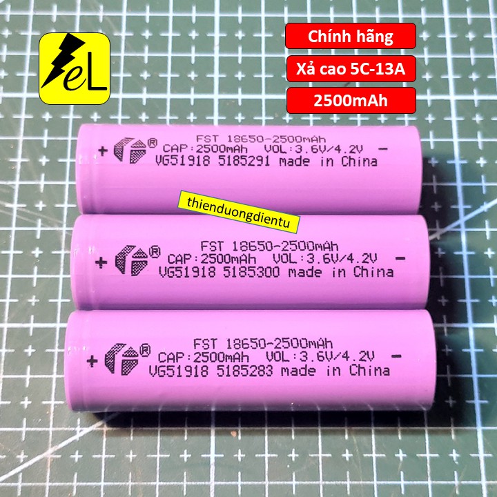 Cell pin 18650 Foster 2500mAh ✅Bao Test Dung Lượng✅Pin 18650 xả 5C(10A) || Hàng chính hãng