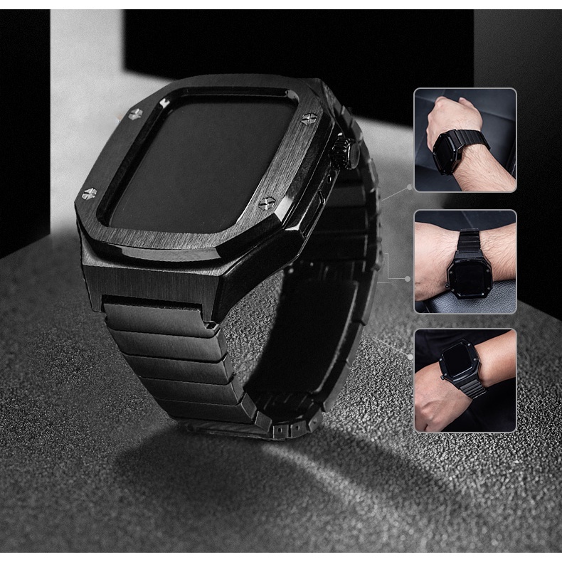 Dây Đeo Đồng Hồ Bằng Thép Không Gỉ Sang Trọng Cho Watch 44 45mm 7 6 5 4 SE