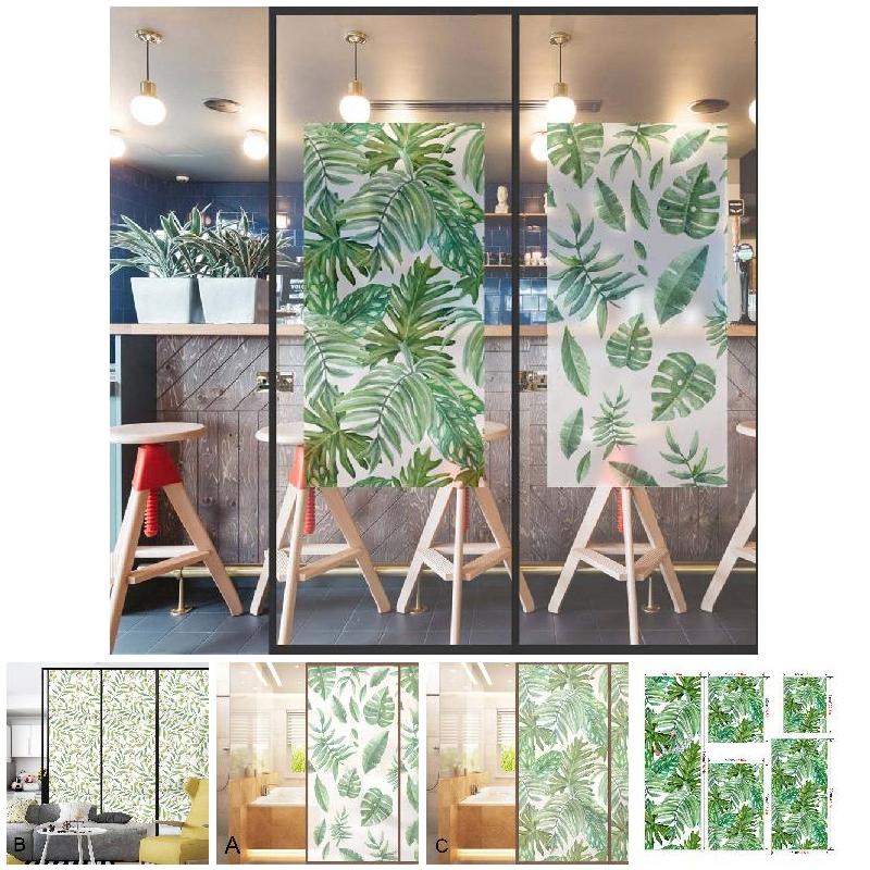 Miếng Dán Mờ Hình Lá Cây Tự Dính Bảo Vệ Sự Riêng Tư Cho Cửa Kính Phòng Tắm / Phòng Khách