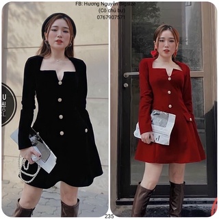 55-90kg bigsize đầm cổ u xẻ ngực tay dài d202..86