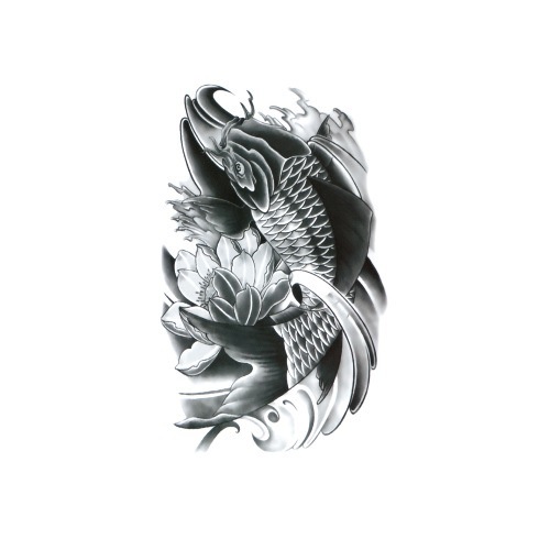 Miếng Dán Hình Xăm Cá Chép Chống Nước Cho Nam