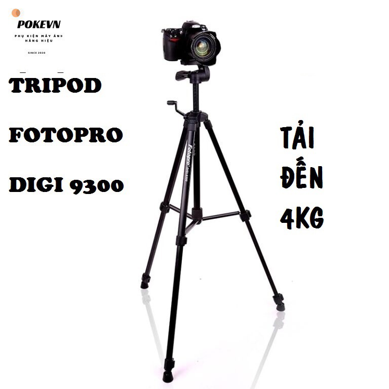 Tripod chân máy ảnh Fotopro DIGI-9300 tải tối đa 4kg kèm túi đeo