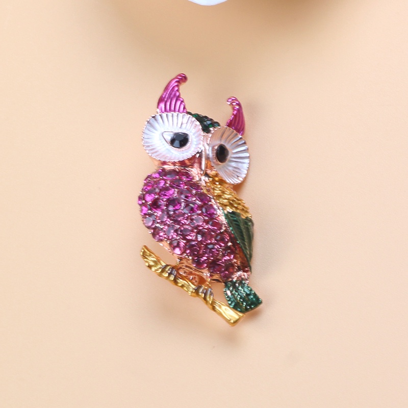 Ghim Cài Áo Hình Cú Mèo Đính Đá Nhân Tạo Thời Trang Sang Trọng Cho Nữ