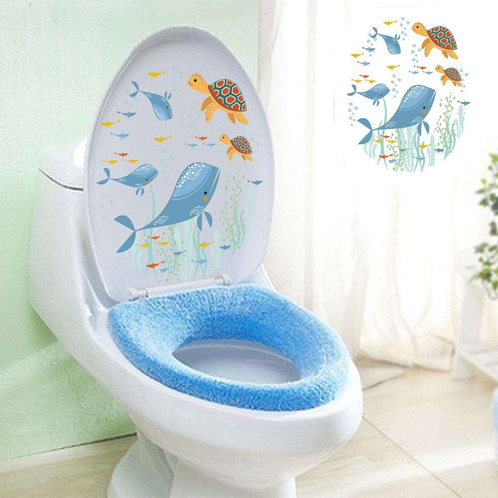 1 Miếng Dán Toilet 3D Bằng PVC Họa Tiết Hoạt Hình Đáng Yêu Có Thể Tháo Rời