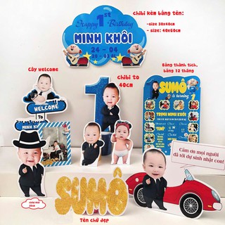 Chibi sinh nhật cho bé - Set chibi Trang trí tiệc Sinh nhật cho bé