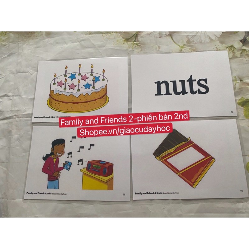 Flashcards  Family and Friends 2- phiên bản 2nd -ép plastics  bền đẹp