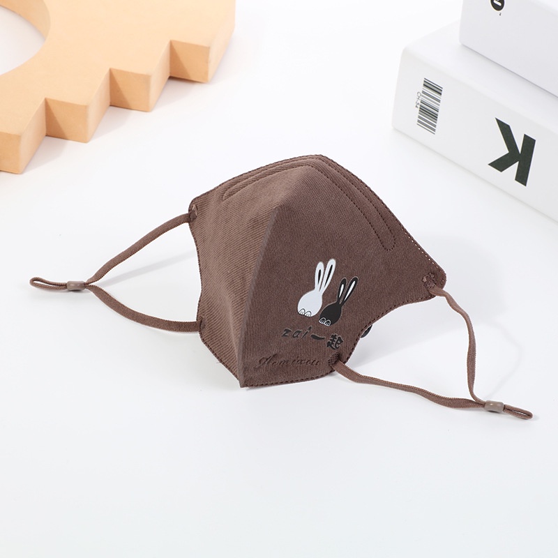 Khẩu Trang cotton Dày 3 Lớp Chống Bụi Họa Tiết Thỏ Hoạt Hình Có Thể Tái Sử Dụng Cho Trẻ Em