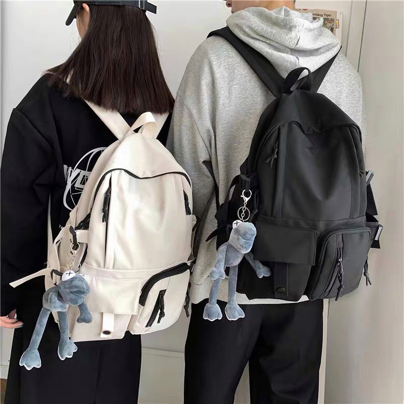 Balo nam nữ vải dù mịn ulzzang đi học thời trang nhiều ngăn đựng laptop 15.6 inch