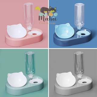 Bát ăn cho mèo chống gù kèm bình nước