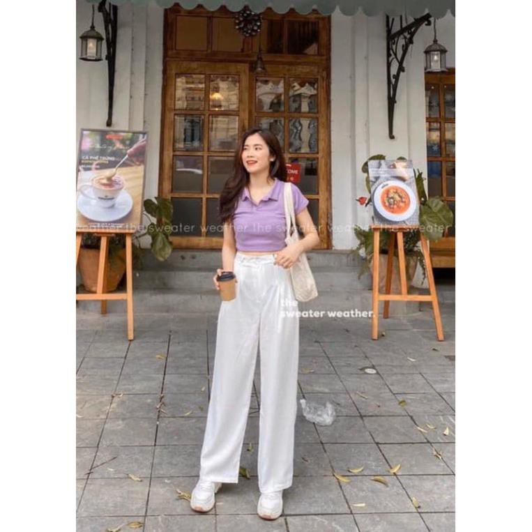 Áo Croptop Polo Cộc Tay Nữ , 🌹KemVintage<FREESHIP>🌹, Áo Cổ Bẻ Chất Thun Gân, Áo Croptop Cổ Tim 3 Màu ĐEN TRẮNG GHI | BigBuy360 - bigbuy360.vn