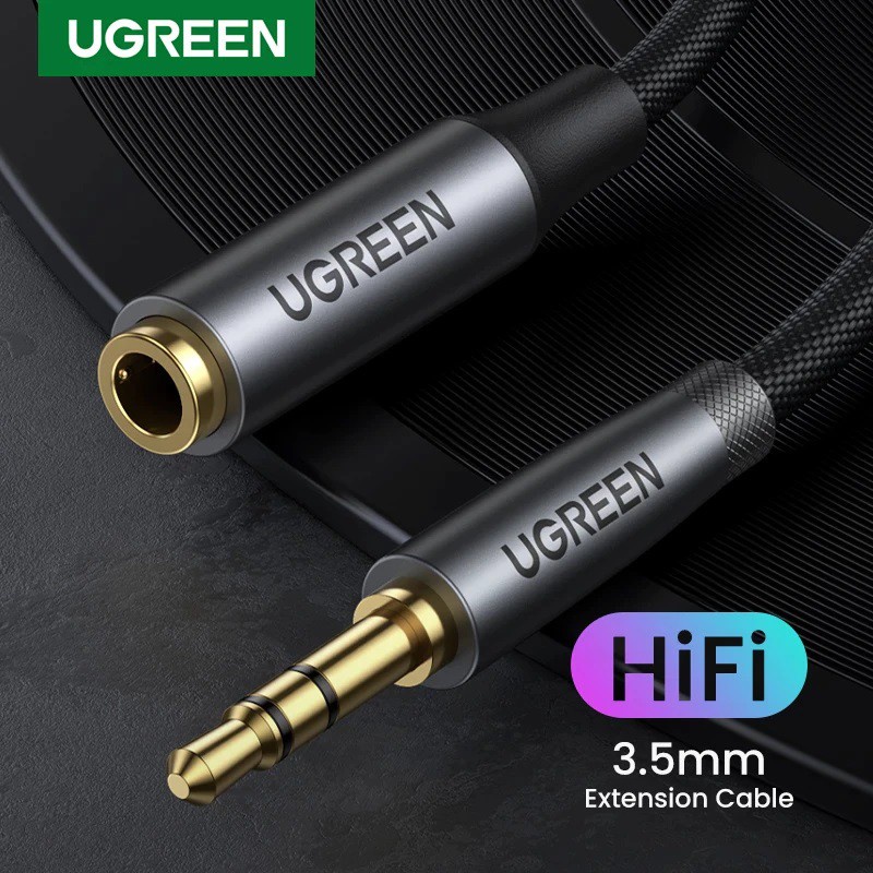 Cáp âm thanh 3.5mm nối dài Ugreen 50214 50238 50241 50242 60311 Chính Hãng AV190 (dây bọc Nylon, đầu Nhôm)