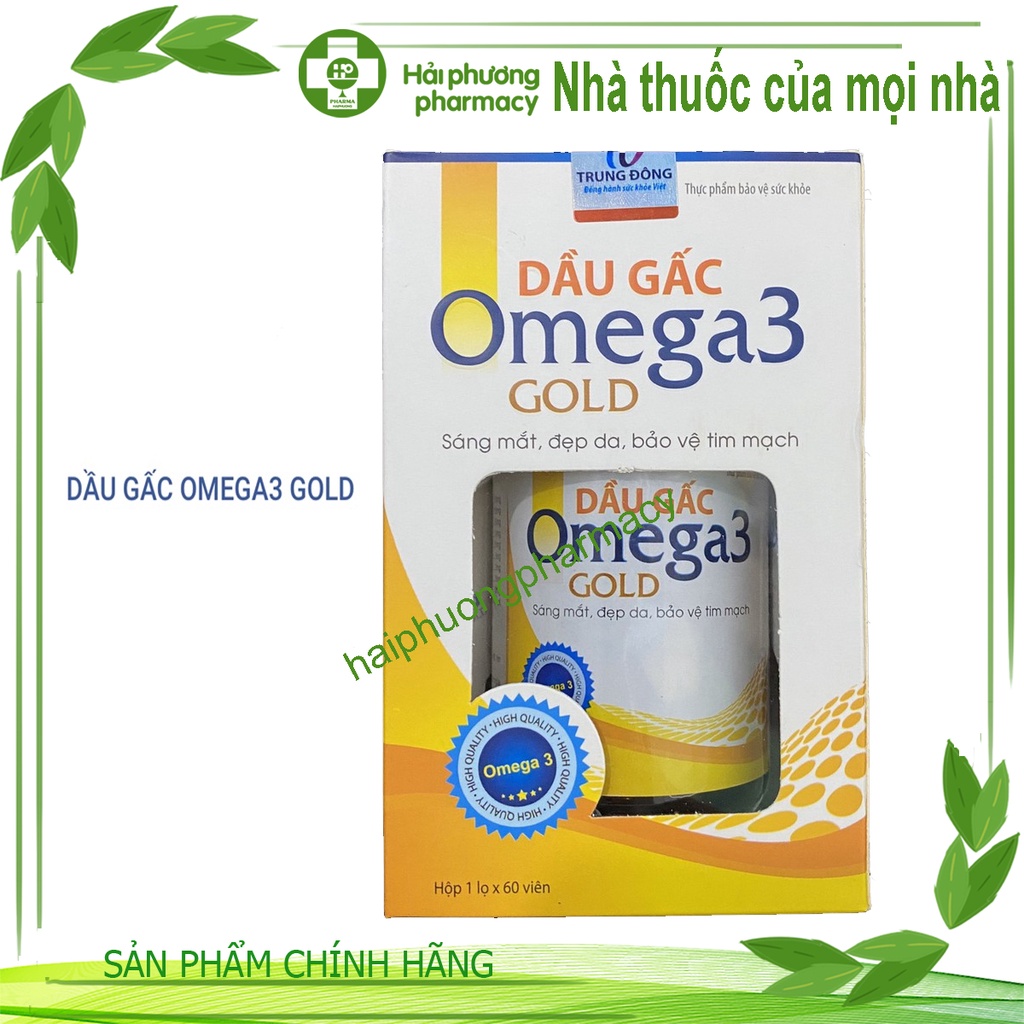 Dầu Gấc Omega 3 Gold tốt cho da mắt tim gan xương khớp não hoạt huyết 60 viên