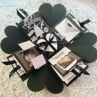 Hộp quà Lovebox Exploding Box - Mẫu Trắng Đen