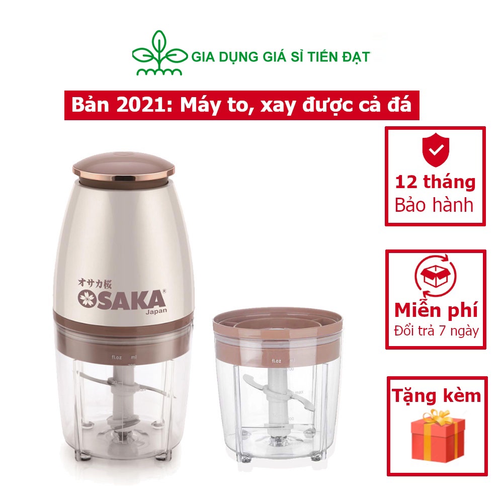 [Lỗi 1 đổi 1] Máy xay thịt Osaka Japan bản 2021, 4 lưỡi dao, cối 0.7L - Bảo hành 12 tháng