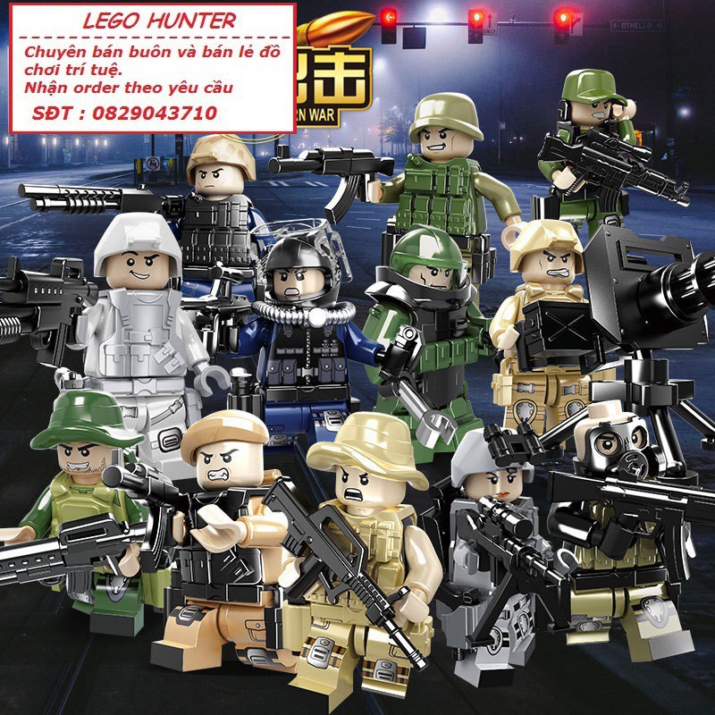 Lego Army Modern War Combo 12 lính đặc nhiệm các binh chủng Hải lục không quân