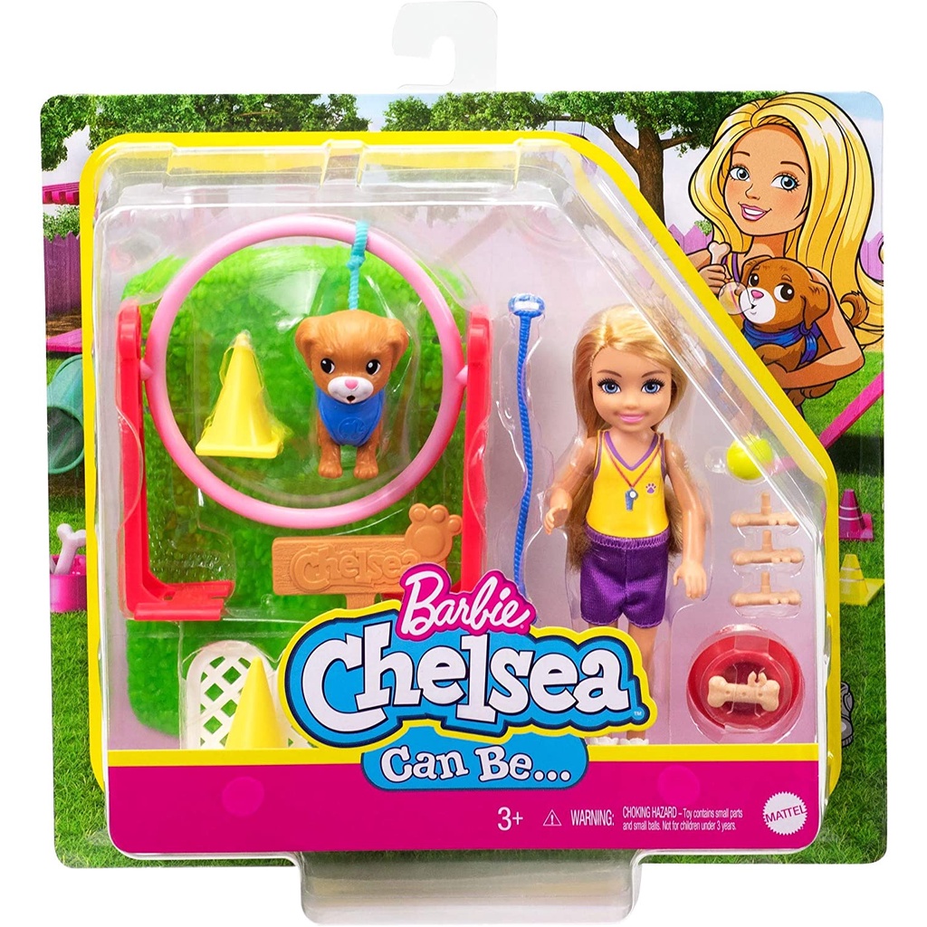 Búp Bê Barbie Chelsea Huấn Luyện Chó Cưng Dog Trainer Playset