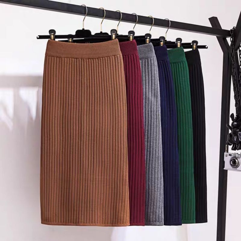 Chân váy len Quảng châu dài khoảng _65cm