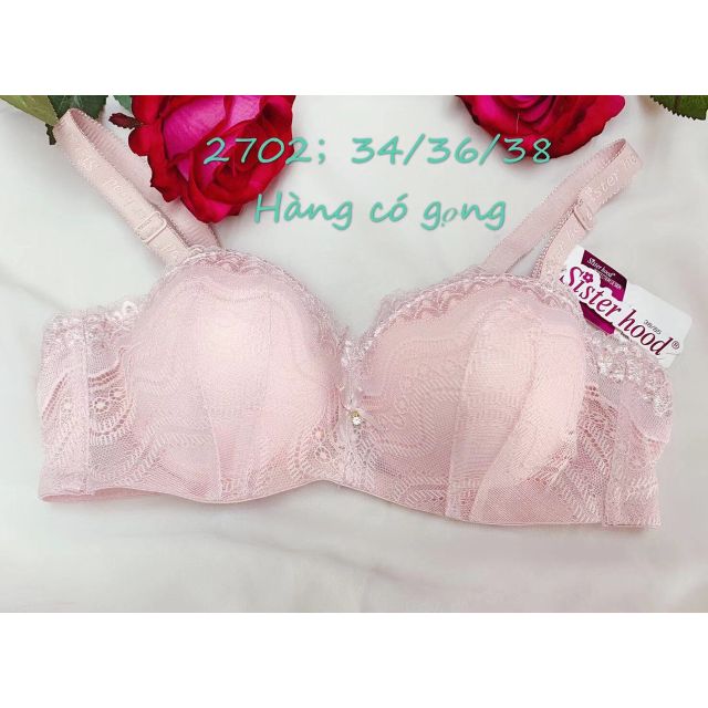 (2702)áo lót cúp ngang ren_sister hood thái lan_đệm dày mút mềm