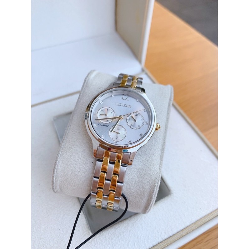 Đồng hồ nữ Citizen Women's Quartz Two-Tone Swarovski Crystal Accent ED