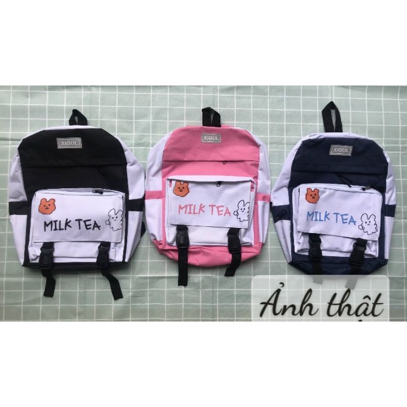 BALO MILKTEA IN STICKER VẢI BỐ