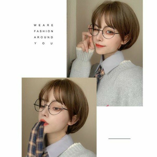 [Sẵn] Wig teen/lolita/cosplay TT002 tomboy màu nâu lưới hoa (tóc giả nguyên đầu ngắn) [Miu Cosplay]