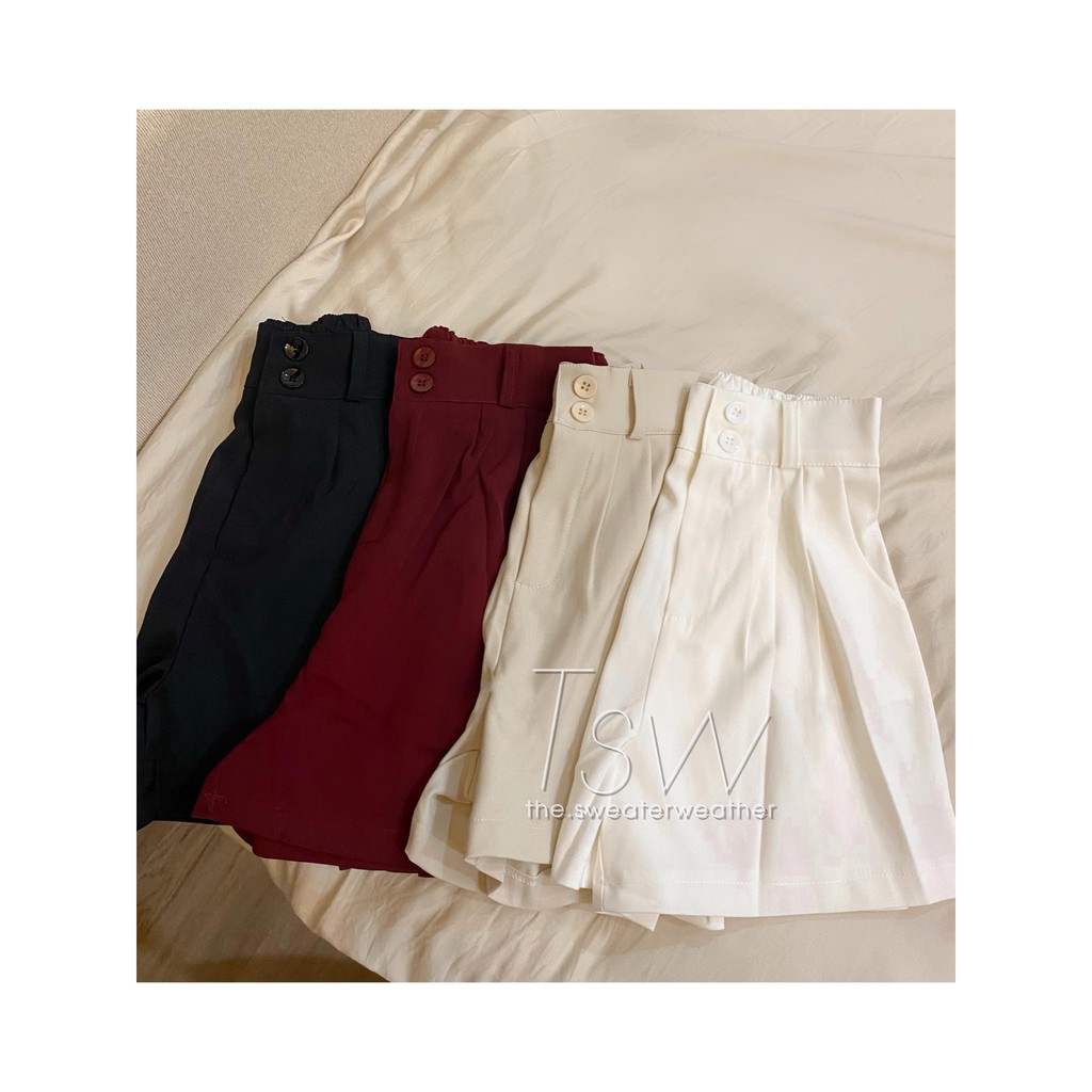 Quần short vải cạp cao hai cúc (ảnh thật) | BigBuy360 - bigbuy360.vn