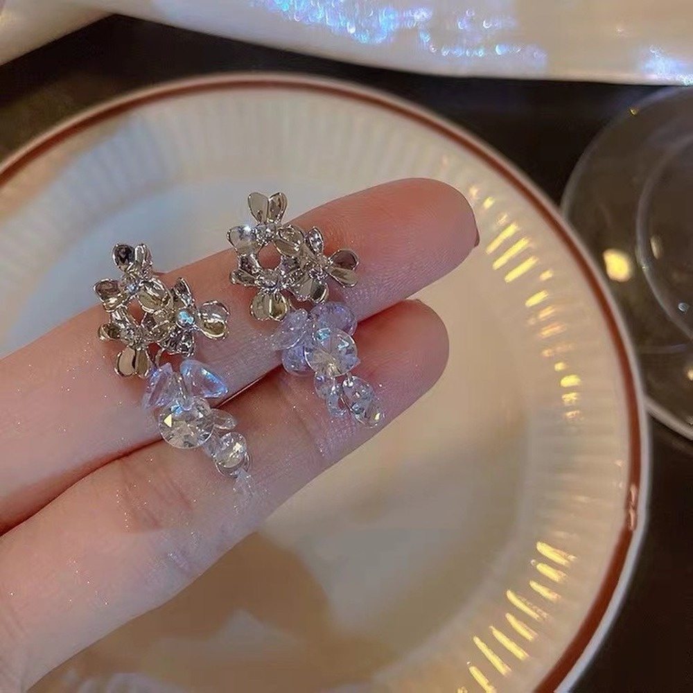 Bông Tai Hình Chùm Nho Đính Đá Zircon Siêu Lấp Lánh Ngọt Ngào Thời Trang Cho Nữ