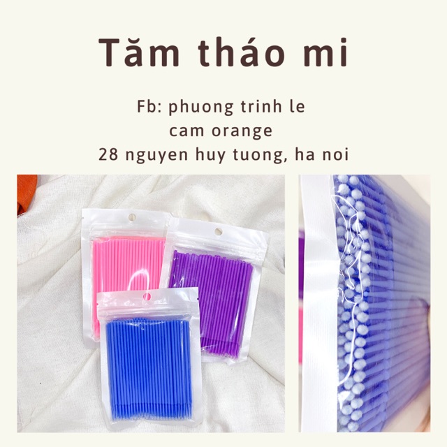 Tăm tháo mi, vệ sinh mi - dụng cụ nối mi