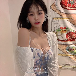 Set Áo Hai Dây + Chân Váy Lưng Cao Quyến Rũ Thời Trang Cho Nữ