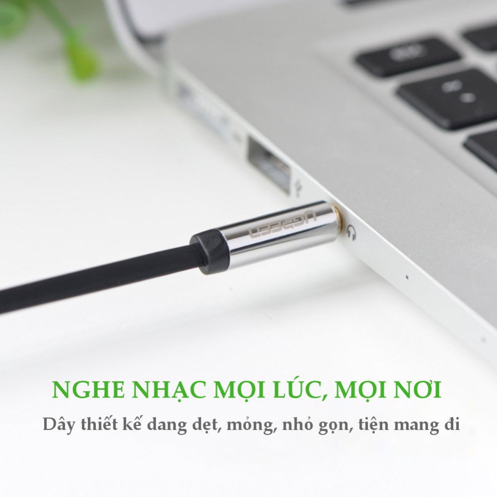 Cáp Âm Thanh 2 Đầu 3.5mm Vuông Góc 90 độ UGREEN 10597 10598 10599 10728 10729 (Dài 1m 1,5m 2m 3m 5m)