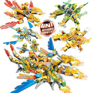 Lắp ráp bộ 4 in 1 chiến binh rồng ninja 68088 đồ chơi lắp ráp rồng ninja