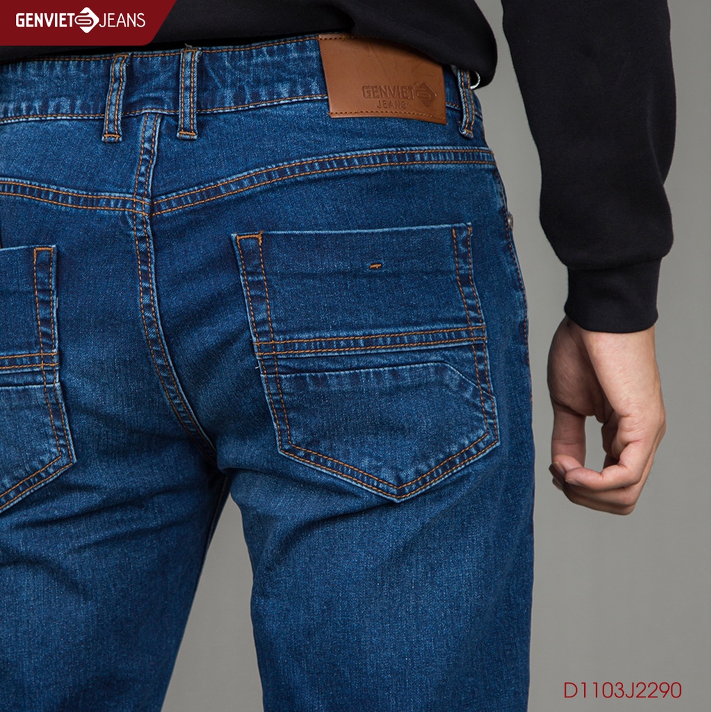 Quần Jeans Nam Genviet Jeans Dáng Đứng Col Đơn Giản Chất Bò Mềm Cao Cấp D1103J2290
