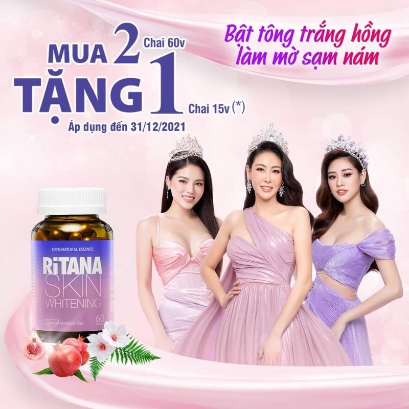 [Mã 44FMCGSALE giảm 8% đơn 500K] RITANA hộp 60 viên ( Mua 2 lọ tích điểm tặng 1 lọ 15v )