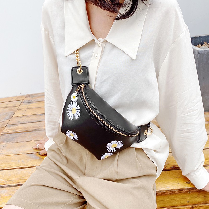 [Sẵn hàng] Túi đeo chéo hoa cúc nữ cá tính