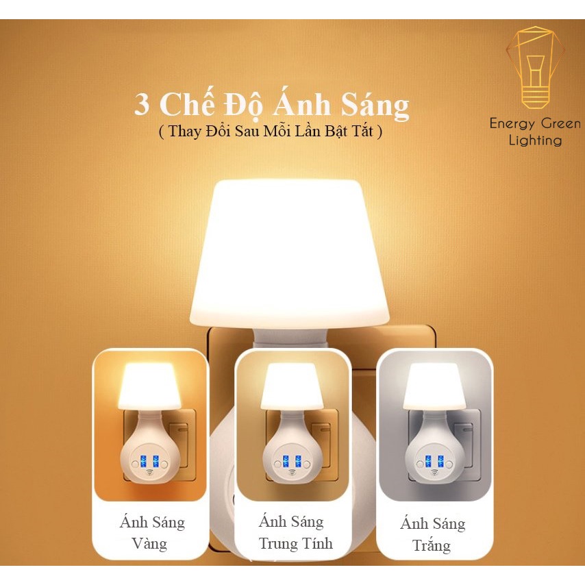 Đèn Ngủ Cắm Điện Kiêm Ổ Cắm USB Energy Green Lighting - 3 Chế Độ Ánh Sáng - Ánh Sáng Bảo Vệ Mắt - Nhiều Mẫu