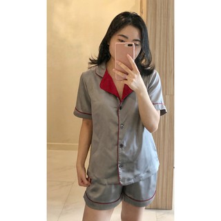 Pijama lụa ngắn tay