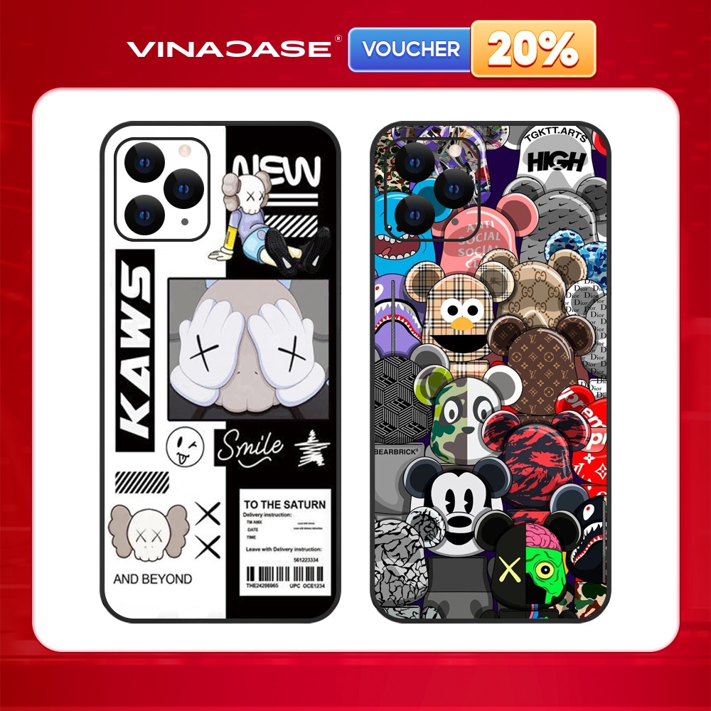 Ốp lưng Vina Case Iphone 6S/6 Plus/7G/8G/X/Xs/11/12/....dẻo cạnh vuông bảo vệ camera hình K a wBST1