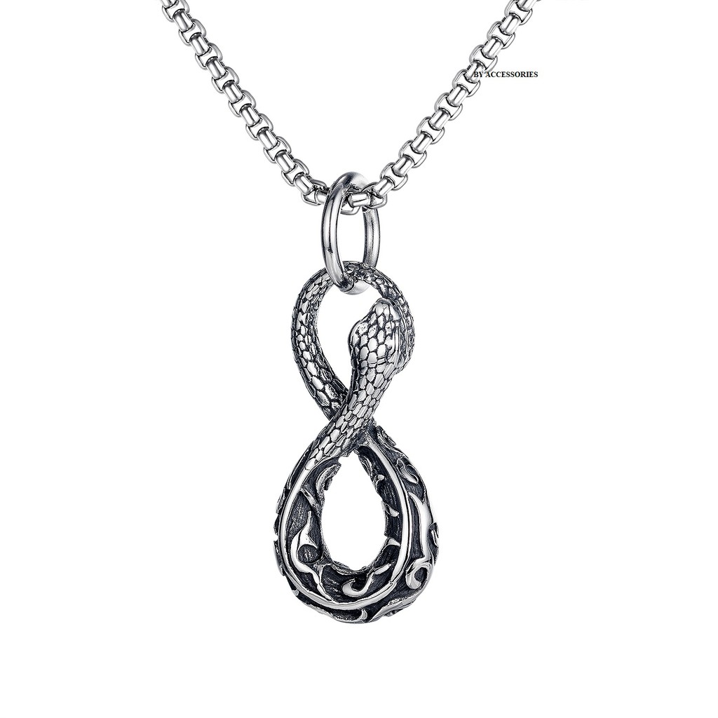 Dây chuyền titan con rắn kiểu số 8 không gỉ