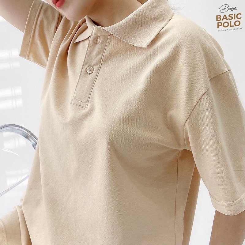 Áo polo Byjolie chất cotton màu be | BigBuy360 - bigbuy360.vn