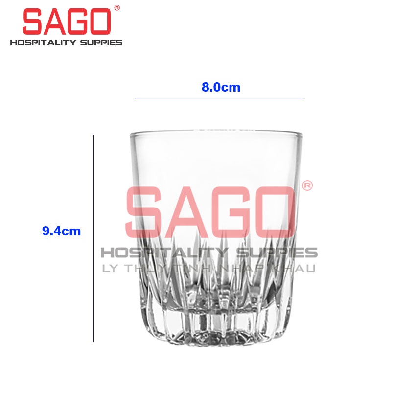 Ly Thủy Tinh Union Đáy Khía 240ml , Nhập Khẩu Thái Lan