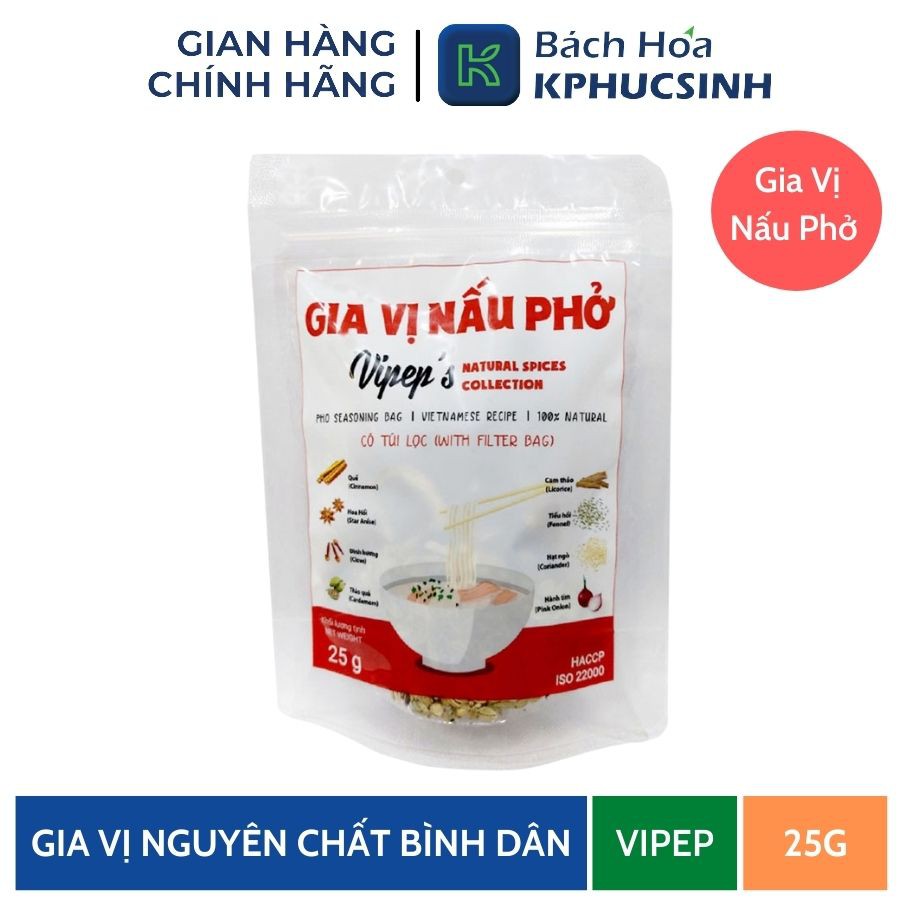 Gói gia vị nấu phở Vipep 25g KPHUCSINH - Hàng Chính Hãng