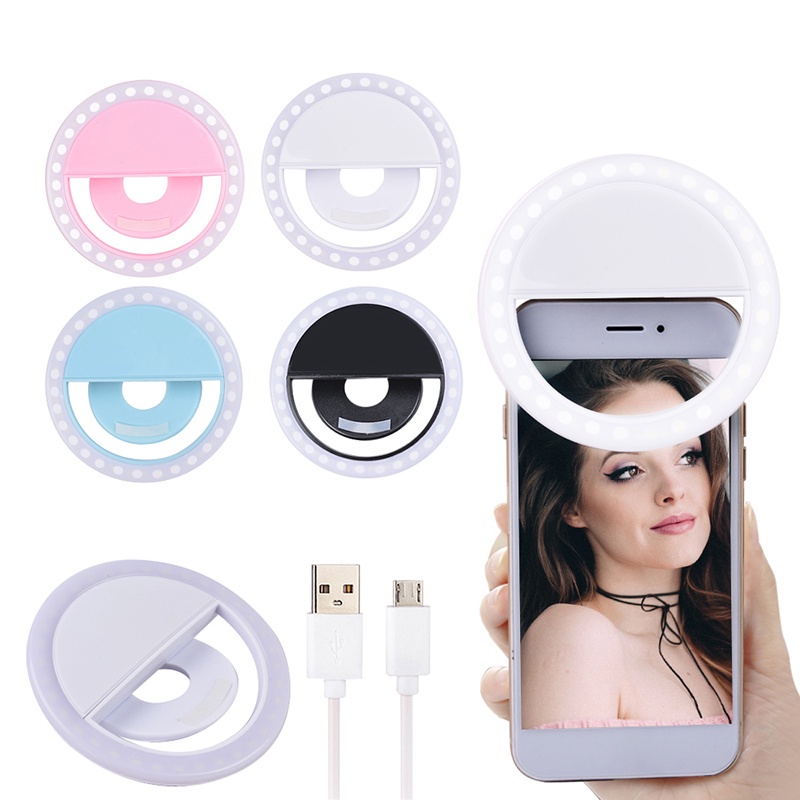 Đèn livestream để bàn 16cm 2 kẹp, có gương make up nhập khẩu hỗ trợ xuất VAT công ty