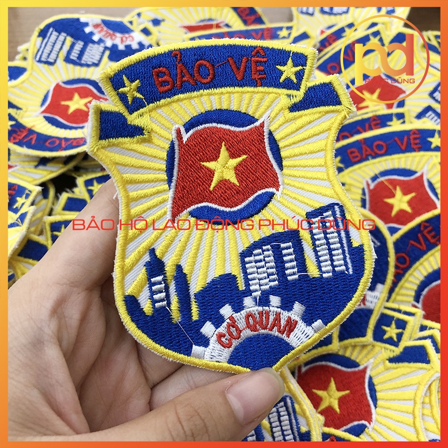 Logo áo đồng phục bảo vệ security theo thông tư 08 gắn cánh tay sang trọng