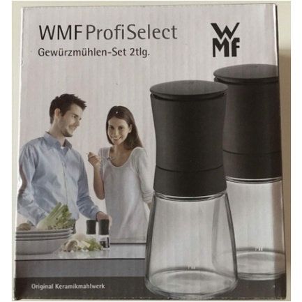 Bộ xay muối + tiêu WMF gồm 2c nắp đen