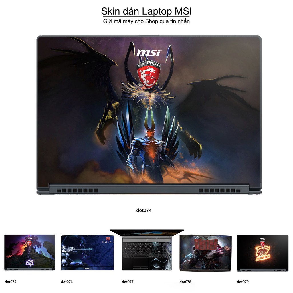 Skin dán Laptop MSI in hình Dota 2 nhiều mẫu 13 (inbox mã máy cho Shop)