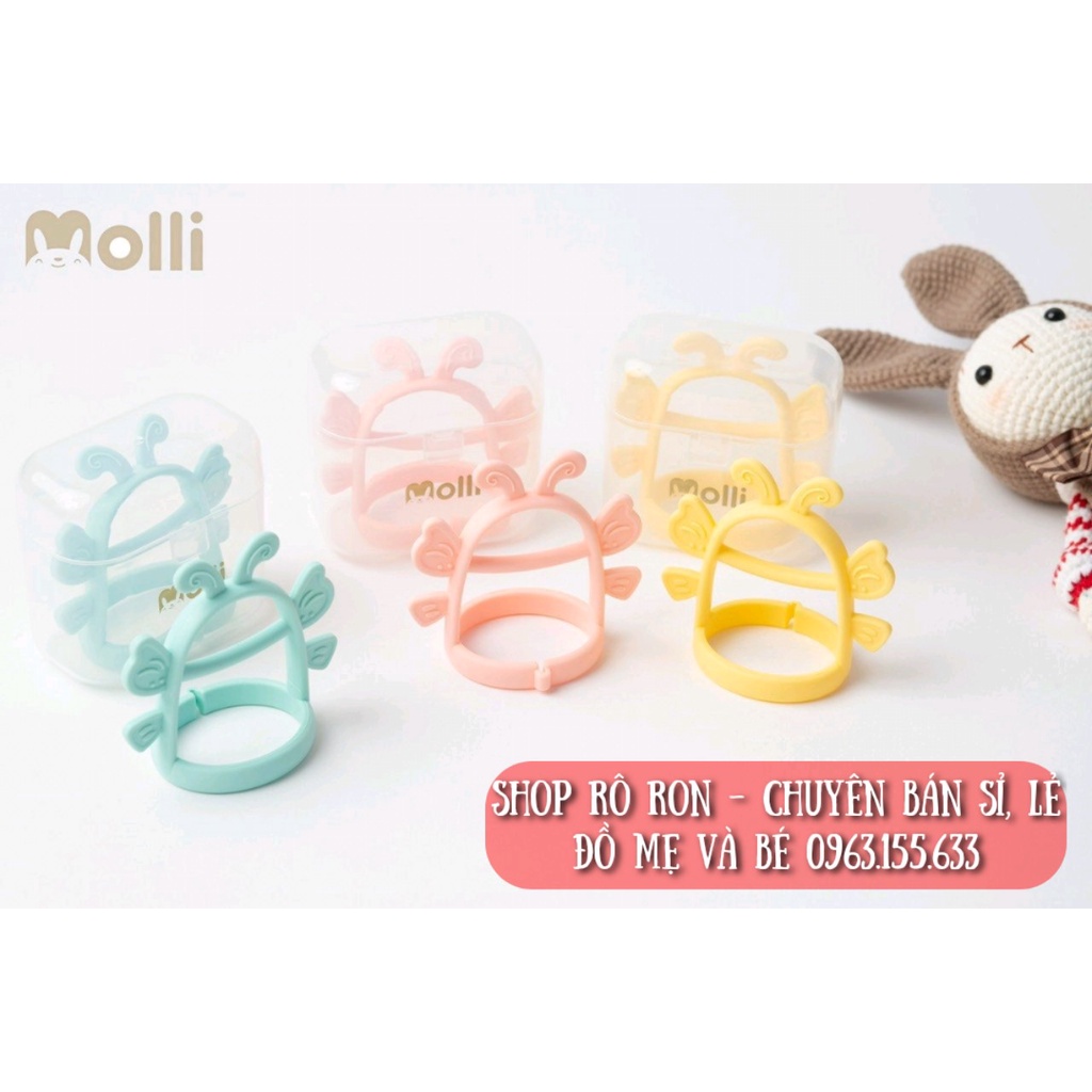 Gặm nướu silicon cao cấp MOLLI ButterFly tặng kèm hộp đựng - Gặm nướu cầm tay siêu mềm - Shop Rô Ron